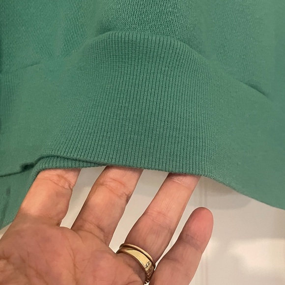 Victoria's Secret Emerald Green Lace-Up v neck sweatshirt in size Large - Picture 7 of 8